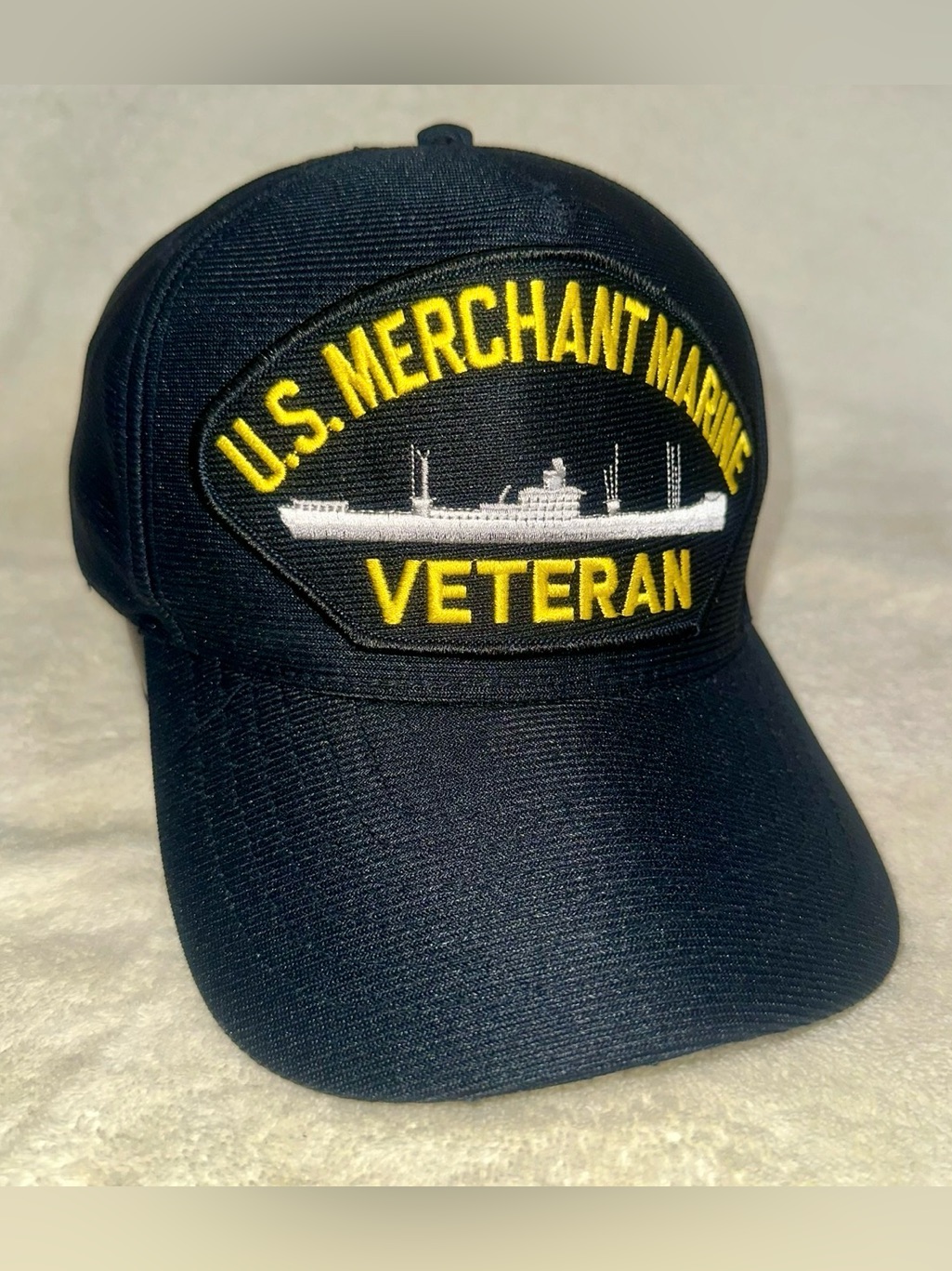 Vintage US Merchant Marine Veteran Hat Snapback Made In Usa Eagle Crest 90s